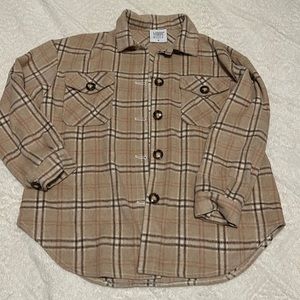 Tan and Pink Plaid Shacket